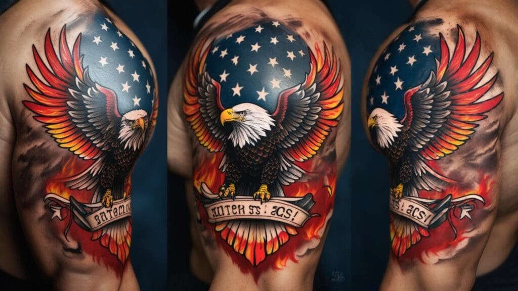 american traditional eagle tattoo